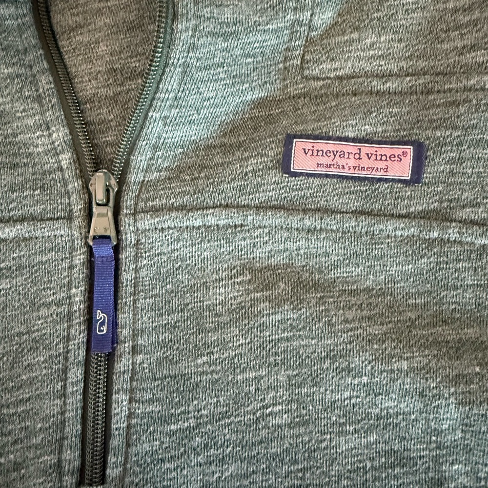 Vineyard Vines Women's Green Quarter-Zip Sweatshirt - Picture 4 of 5